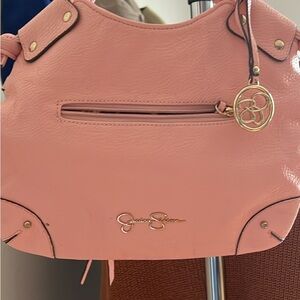 Jessica Simpson Pink Shoulder Bag with Gold Charm